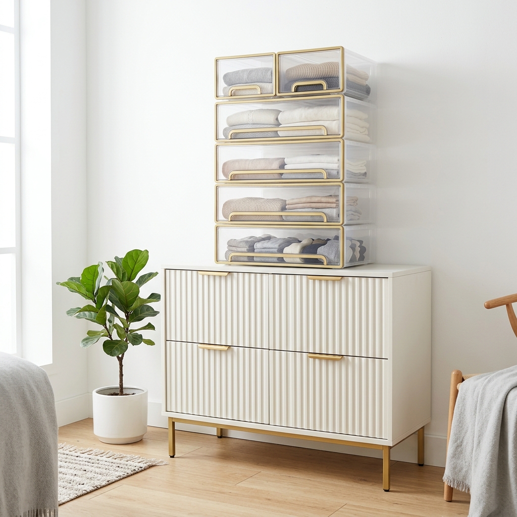 Modular Stackable Storage Cabinet with Door